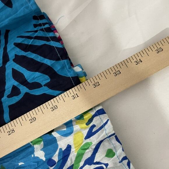 Notations Skirt Womens XL Blue Green Abstract Circle Print Boho Cotton Lined - Picture 5 of 5